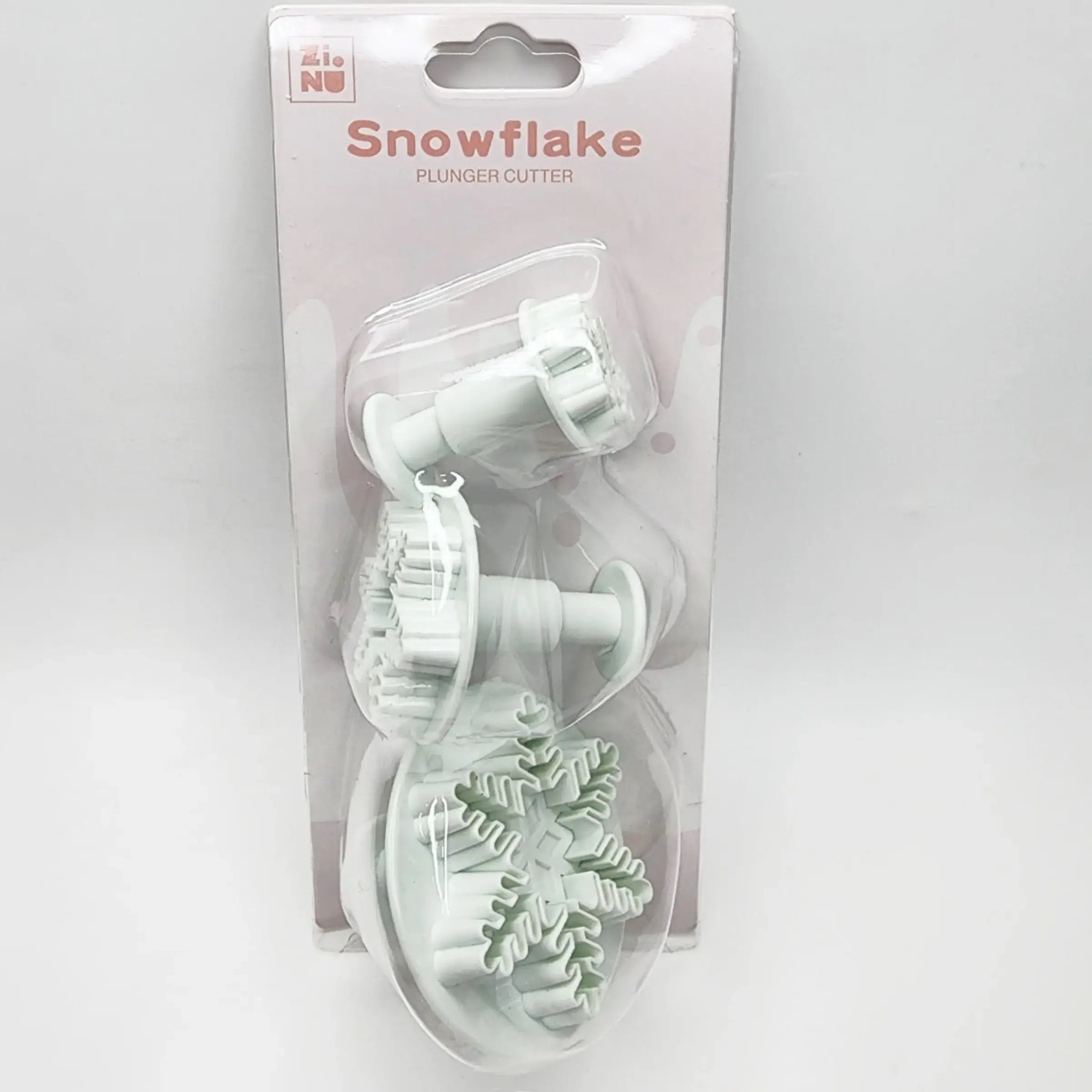 3-in-1 Snowflake Plunger Fondant & Cookie Cutter – Baking Decoration Tool | CT059