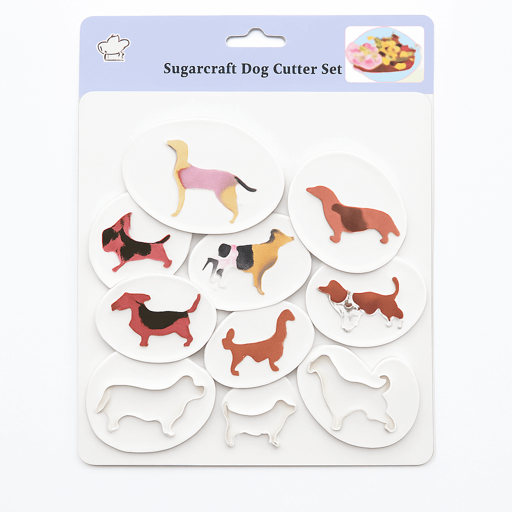 Dogs Cookie Cutter Set – 9-Piece Fondant & Baking Tools | CT134