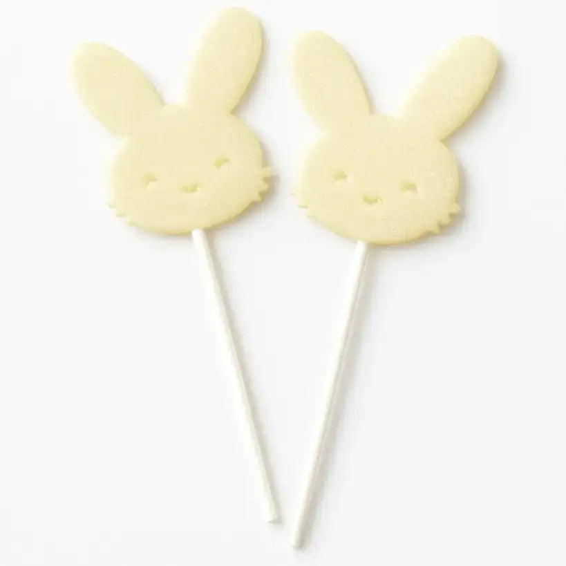 Ivory Bunny Cake Topper Set – Cute Glitter Rabbit Picks for Cakes | TPR210
