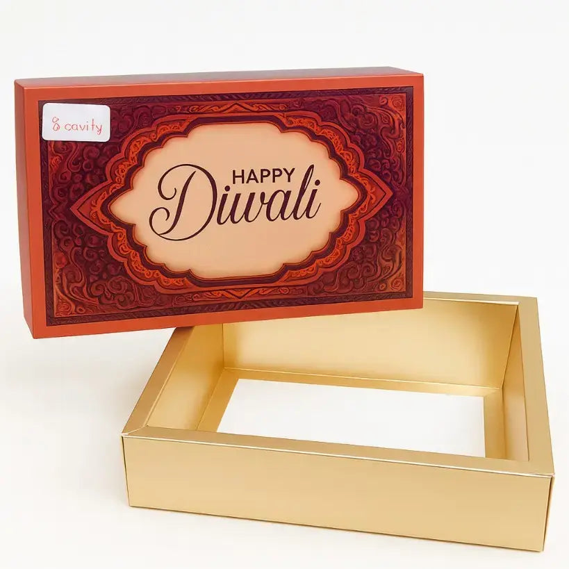 Diwali Chocolate Box – 8 Cavity Design | Pack of 10 | CB030