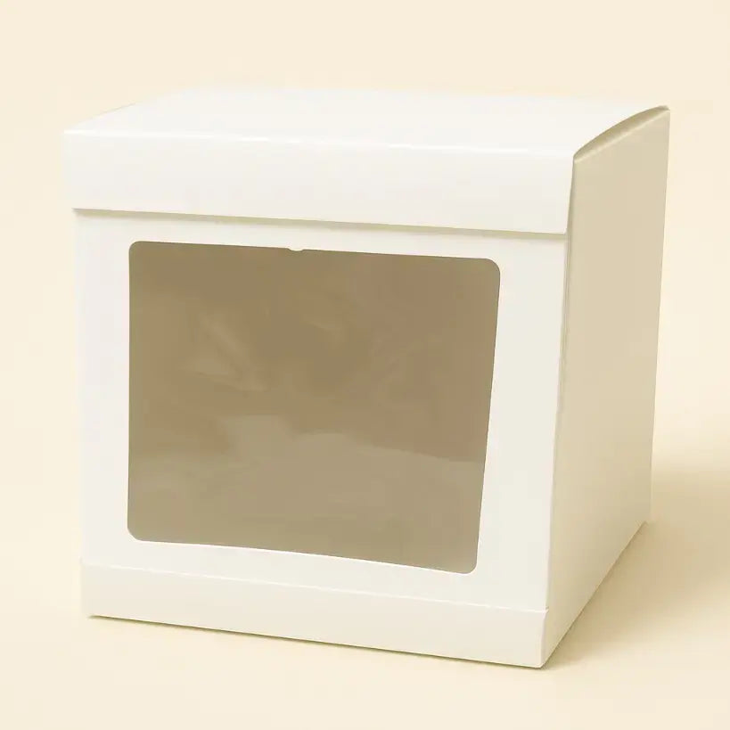 White Tall Window Cake Box Set – Small & Big Sizes |10 Pc packet
