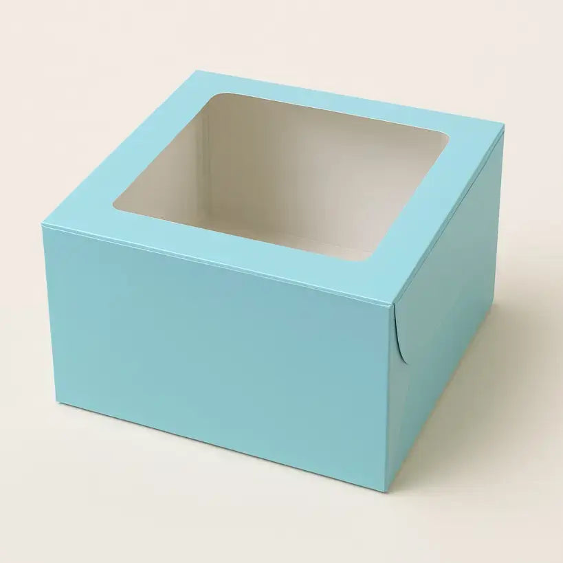 Colorful Square Window Bakery Boxes – Small & Big Sizes | 25 Pieces packet
