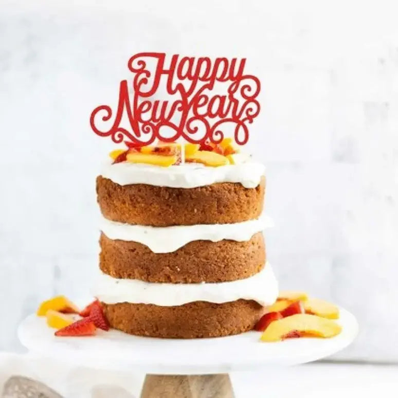 Happy New Year Textual Cake Topper Design 6  TPR185