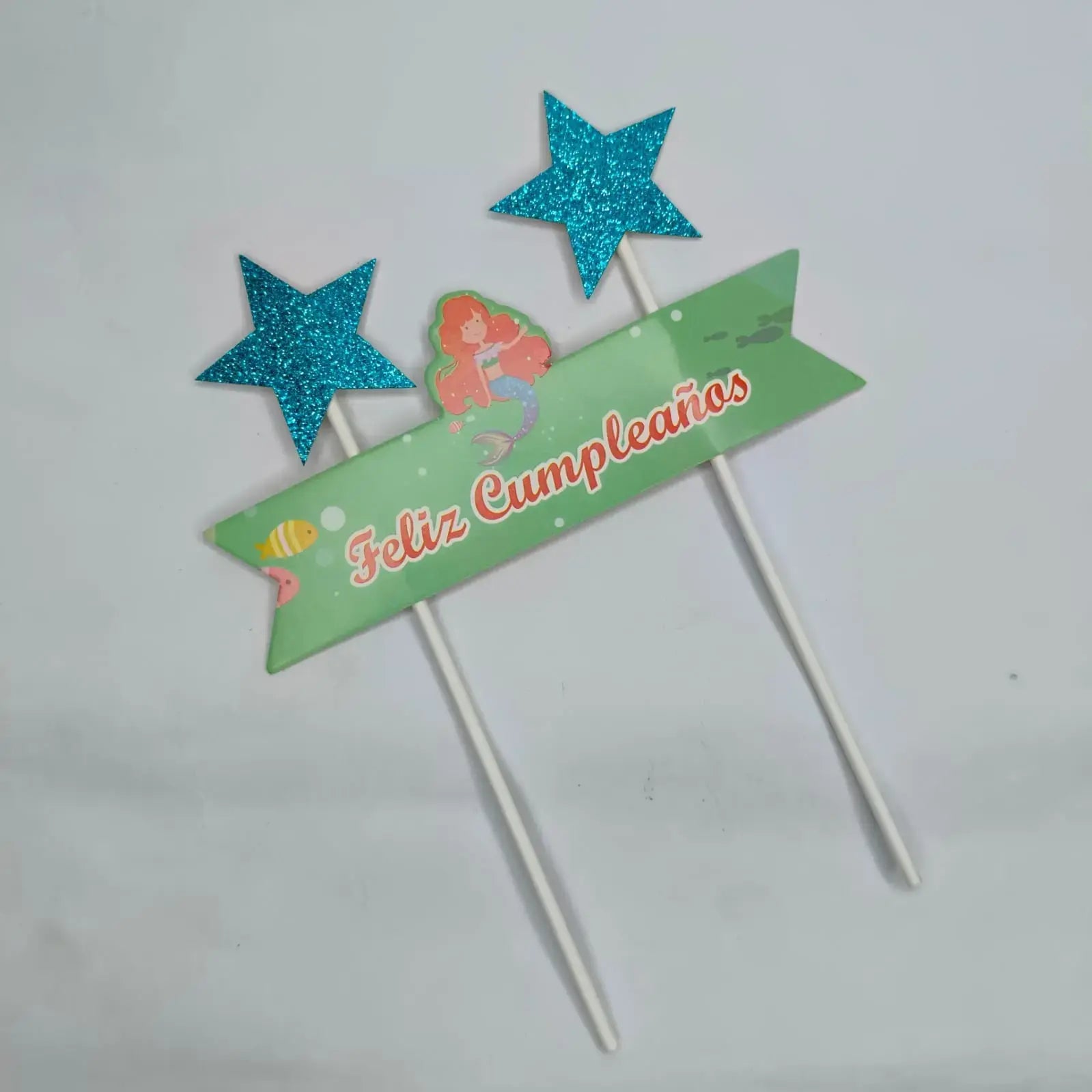 Feliz Cumpleaños Mermaid & Stars Cake Toppers  TPR091