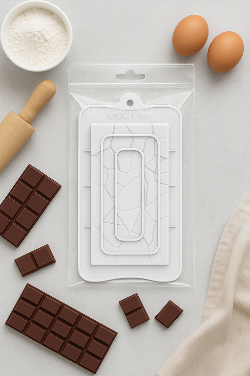 Silicone Geometric Breakable Bar Mold – Large Cracked Design | CM222