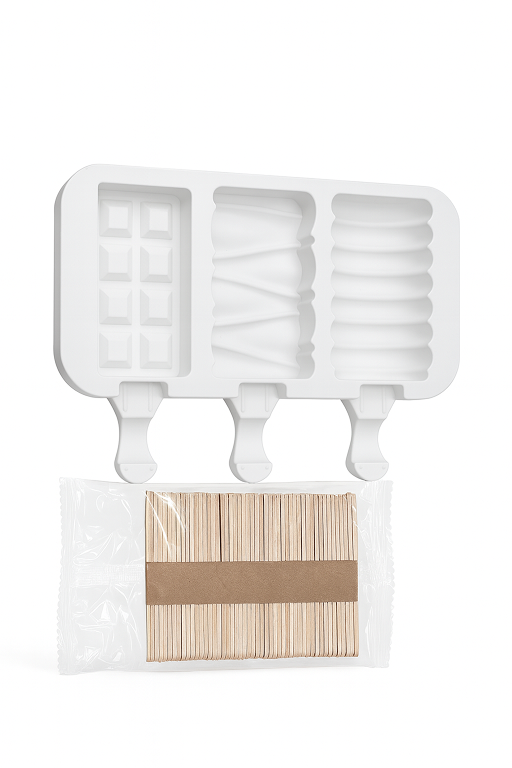 Silicone Popsicle Mold with Sticks – 4-Cavity Ice Cream & Dessert Mold | CM216