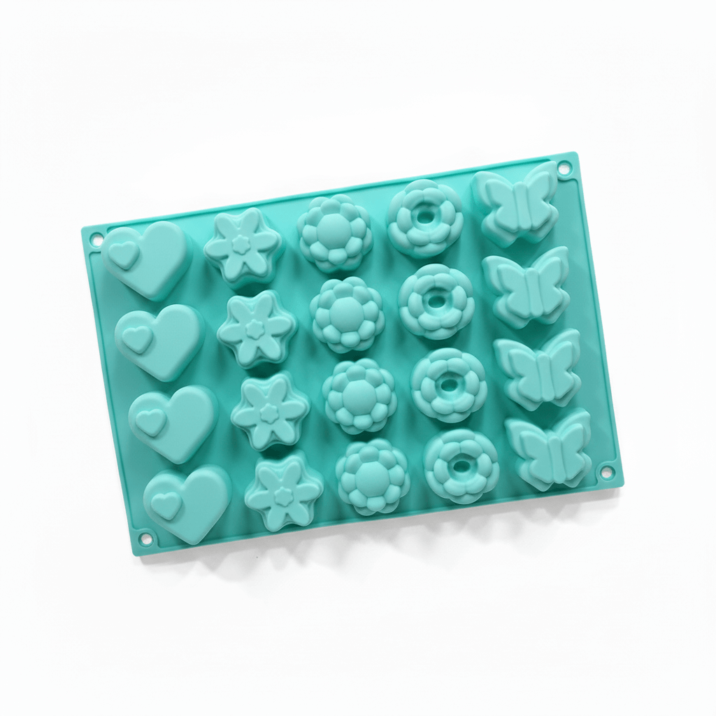 Silicone Multi-Shape Chocolate Mold – Heart, Flower & Butterfly Cavities | CM204