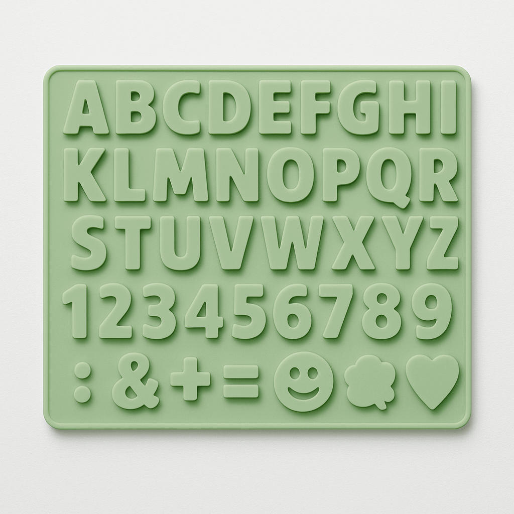 Alphabet & Numbers Silicone Chocolate Mold – Letters, Numbers & Symbols | CM228