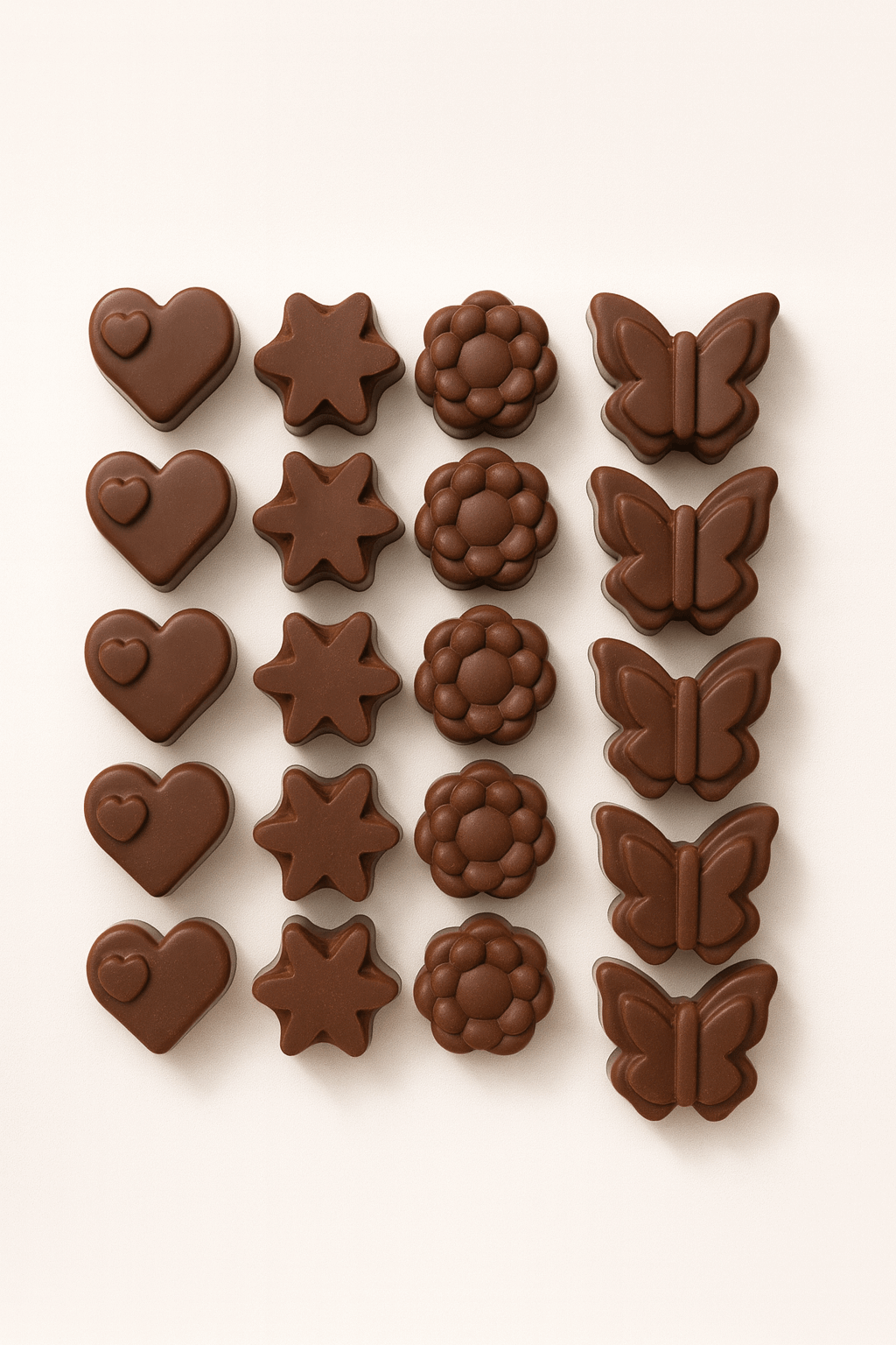 Silicone Multi-Shape Chocolate Mold – Heart, Flower & Butterfly Cavities | CM204