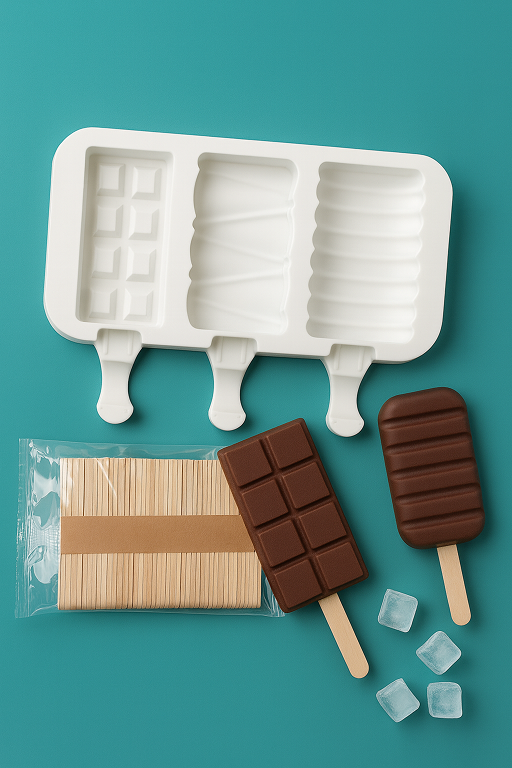 Silicone Popsicle Mold with Sticks – 4-Cavity Ice Cream & Dessert Mold | CM216