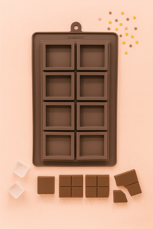 Silicone Square Block Chocolate Mold – 10-Cavity Deep Bar Mold | CM211