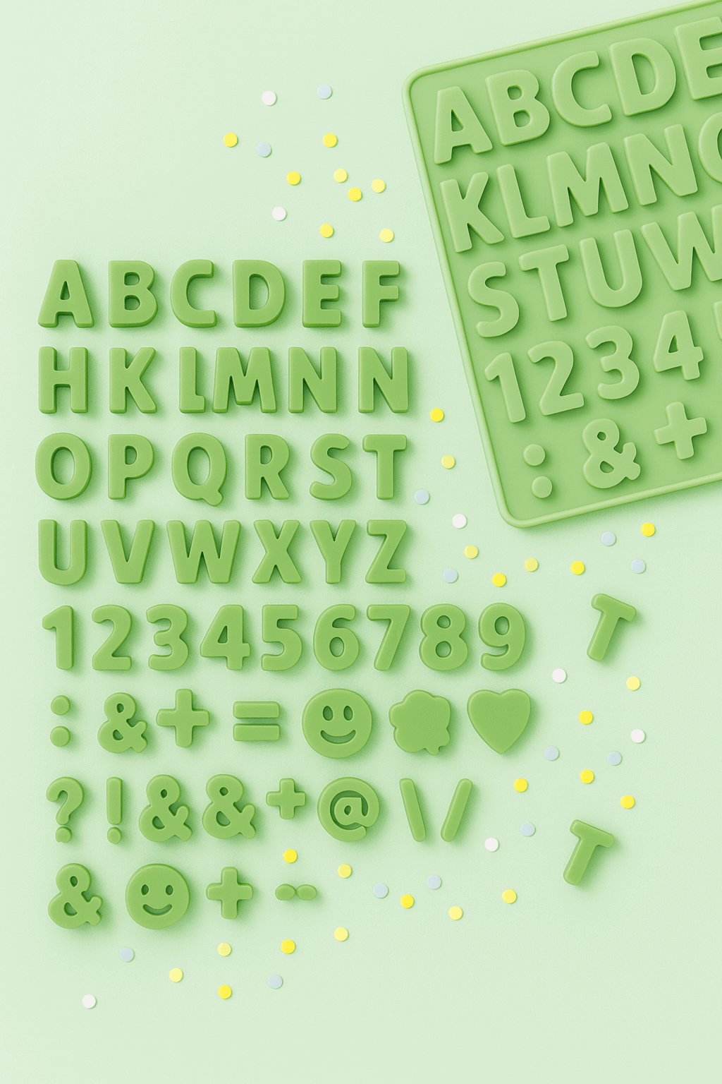 Alphabet & Numbers Silicone Chocolate Mold – Letters, Numbers & Symbols | CM228