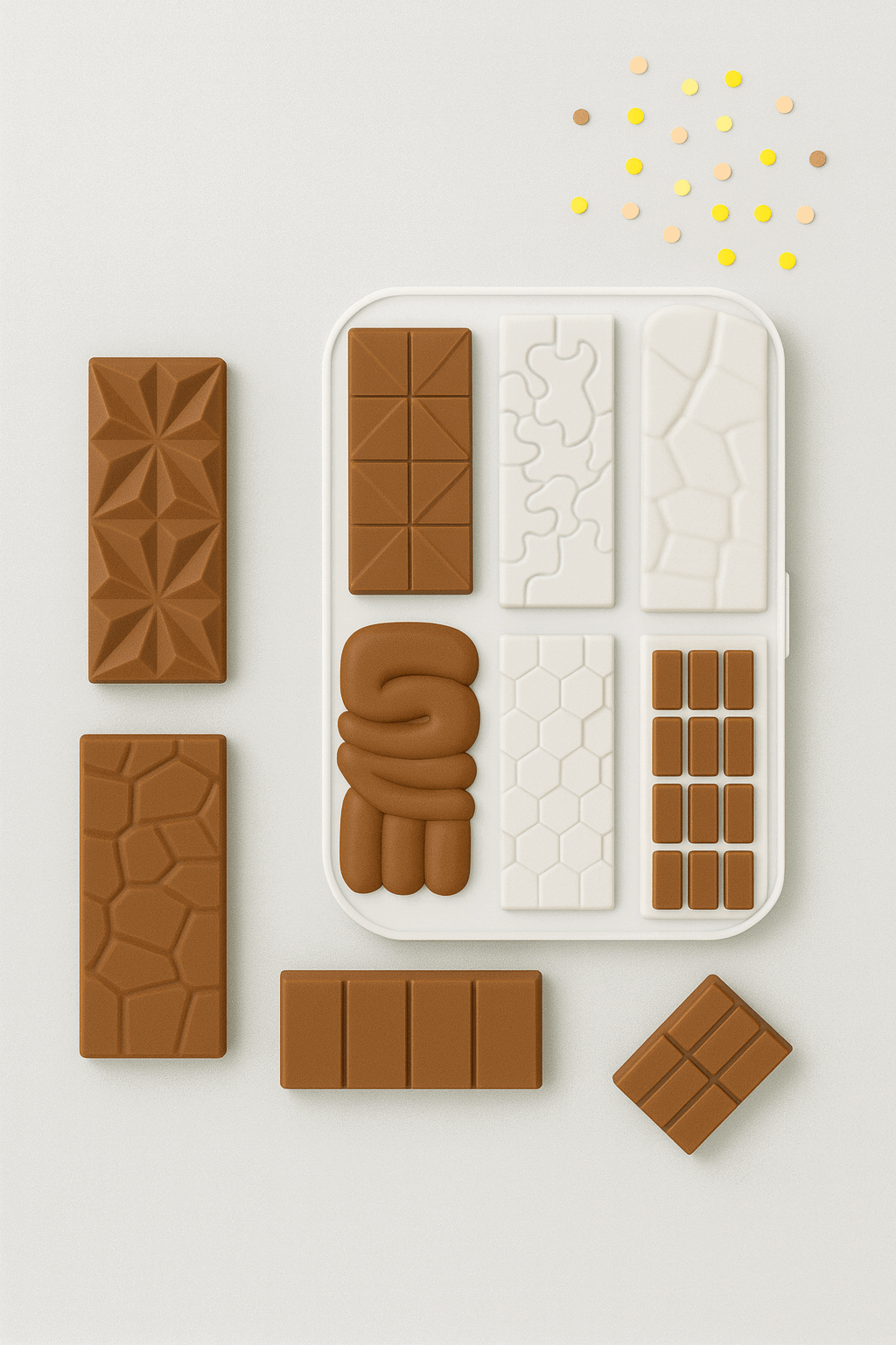 Silicone Chocolate Bar Mold – 6-in-1 Multi-Design Patterns | CM229