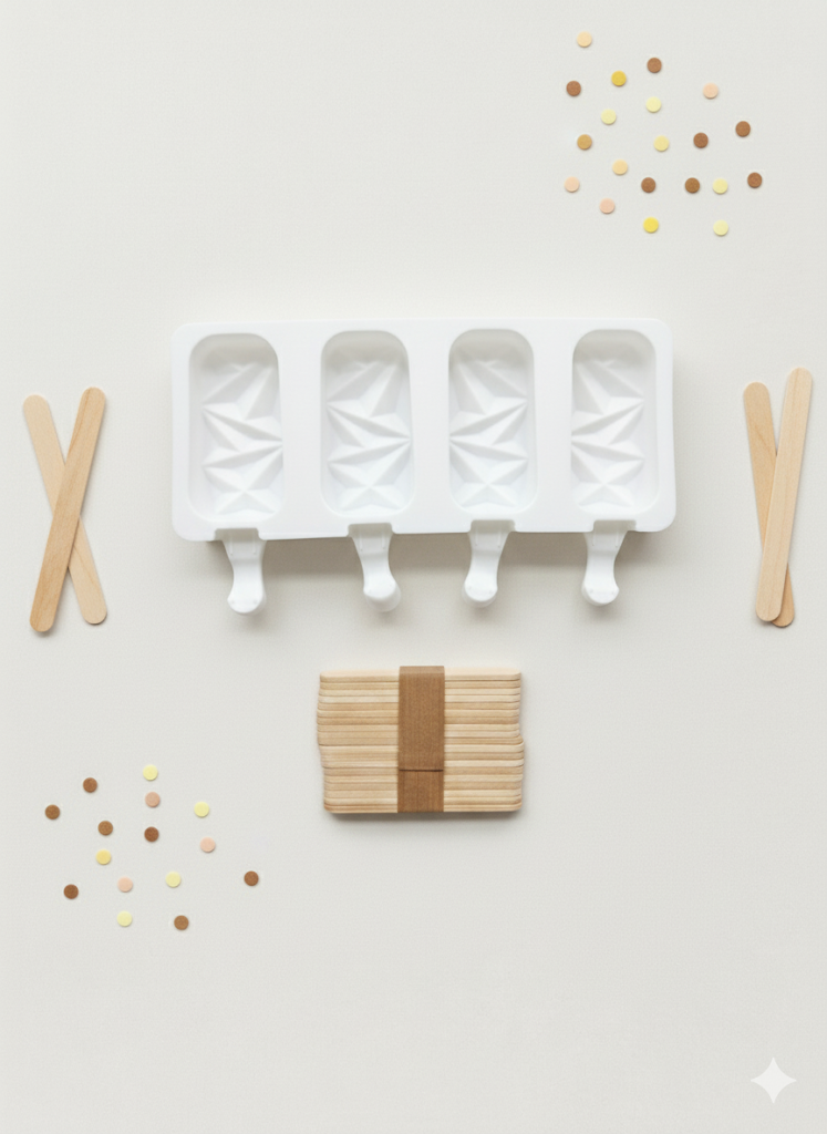 Silicone Double Popsicle Mold with Sticks – 2-Cavity Ice Cream Mold | CM217