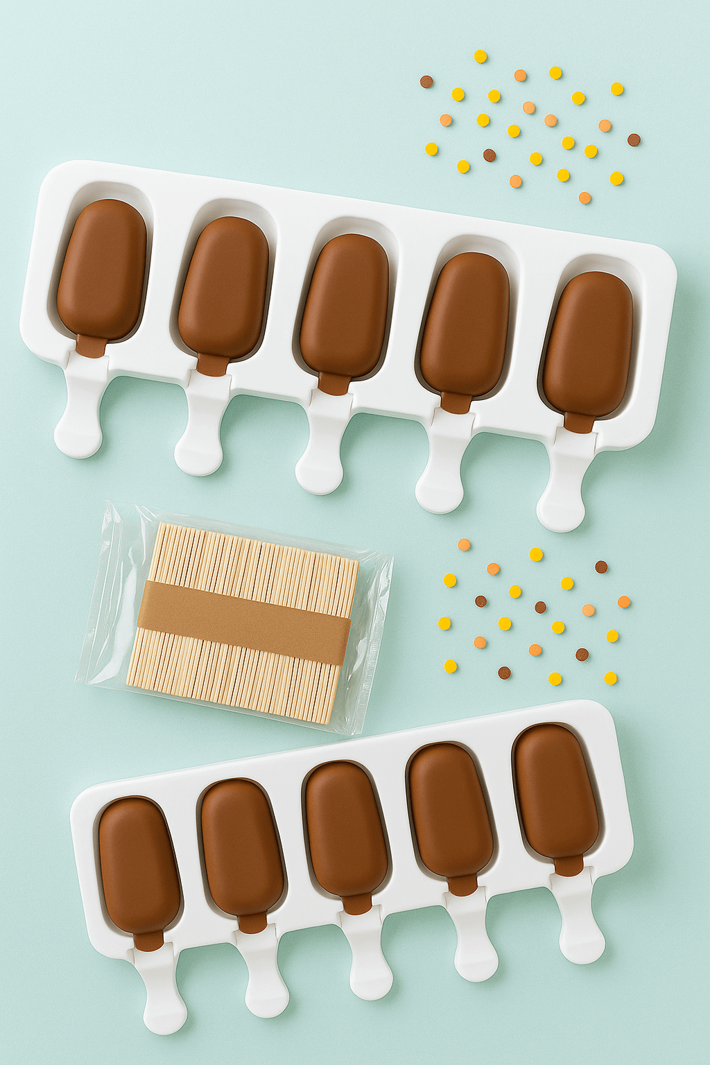 Silicone Popsicle Mold with Sticks – 8-Cavity Ice Cream Maker | CM225