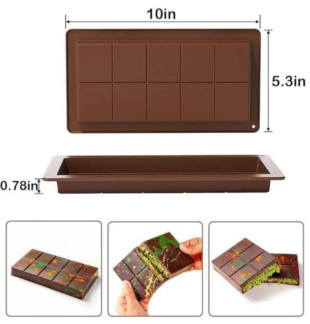 Silicone Block Chocolate Bar Mold – 8-Cavity Classic Bar Mold | CM210