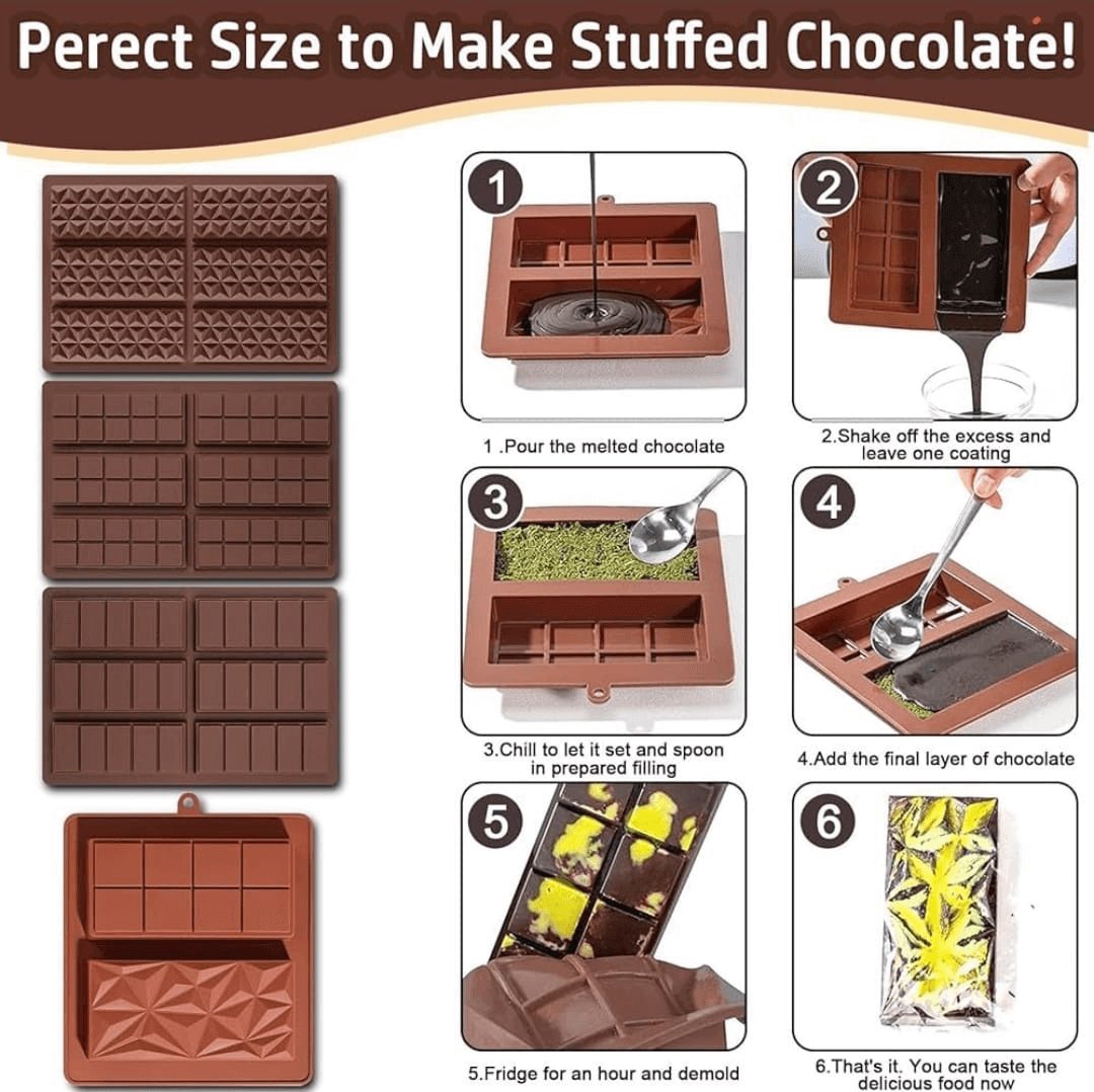 Silicone Chocolate Bar & Cube Mold – Flexible Baking & Candy Mold | CM200