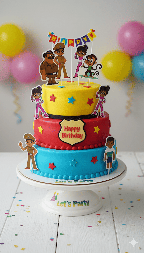 Cartoon Theme Topper – Fun Decorative Cake Accent | TPR218