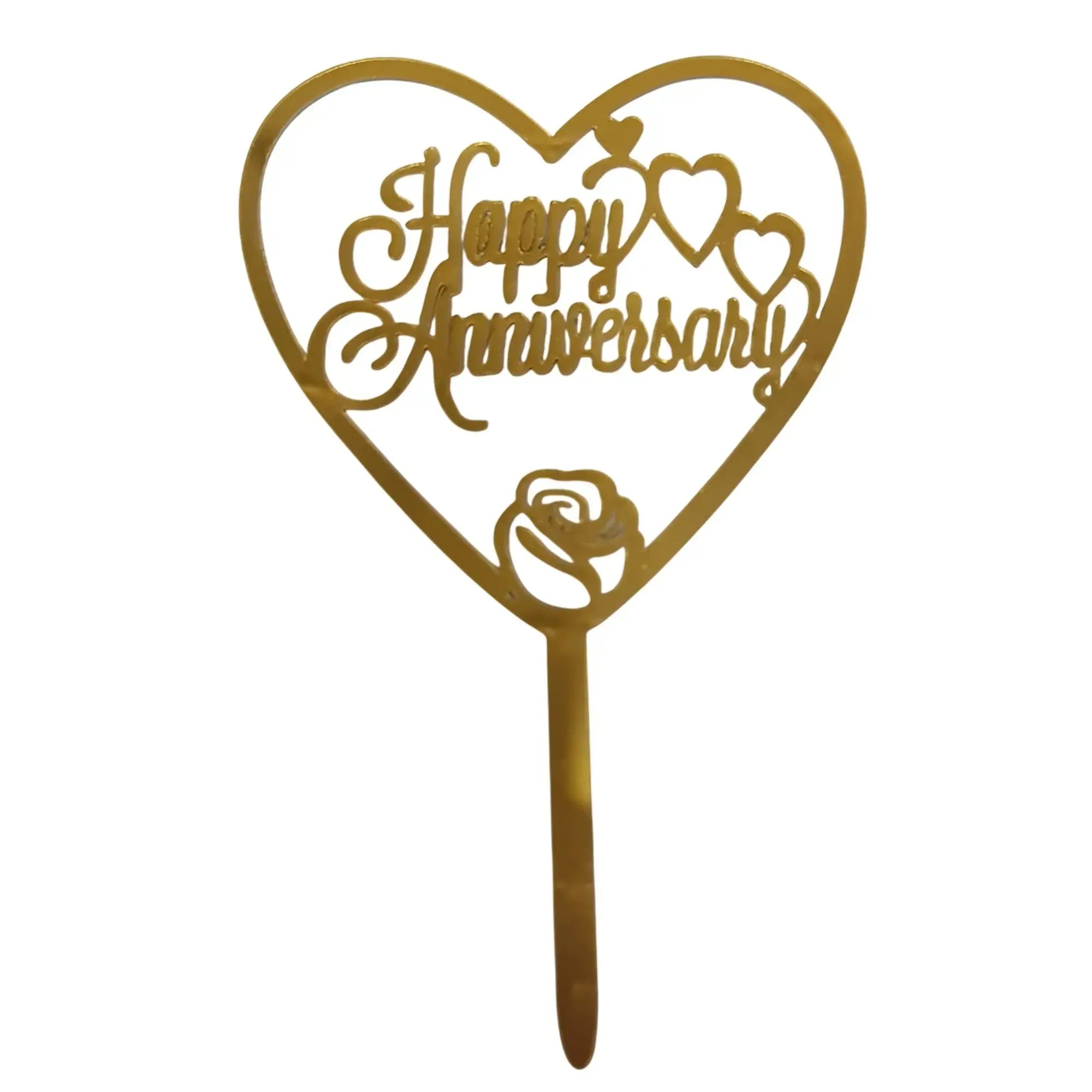 TPR118 Mixed Design Happy Anniversary Acrylic Cake Topper | Assorted Designs
