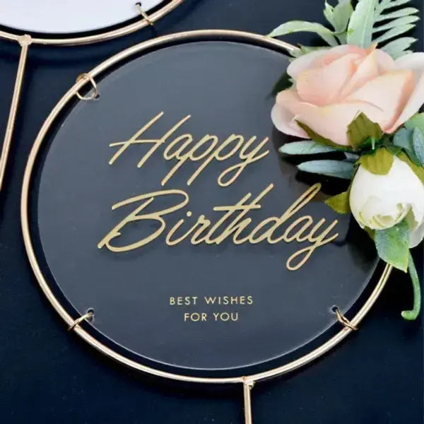 Round Happy Birthday Cake Topper  TPR072