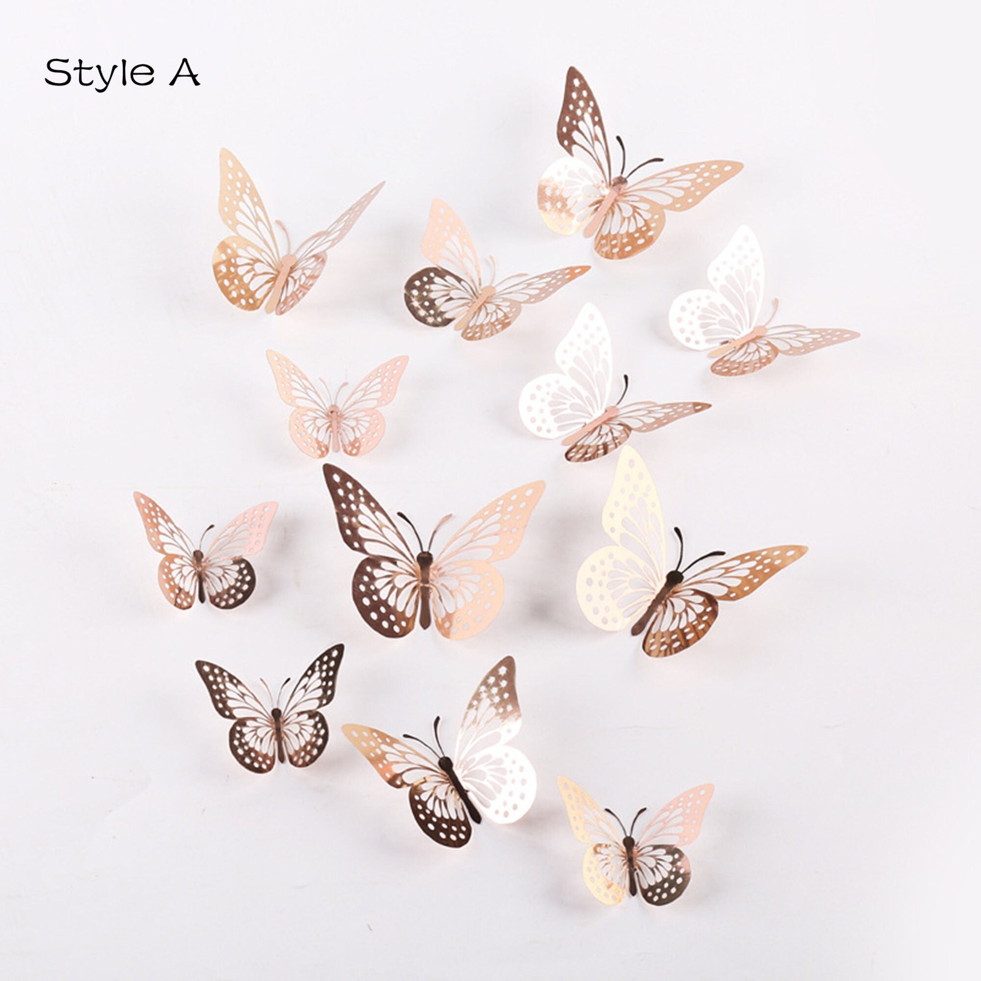 3D Butterfly ROSEGOLD ( 8cm ) TPR093
