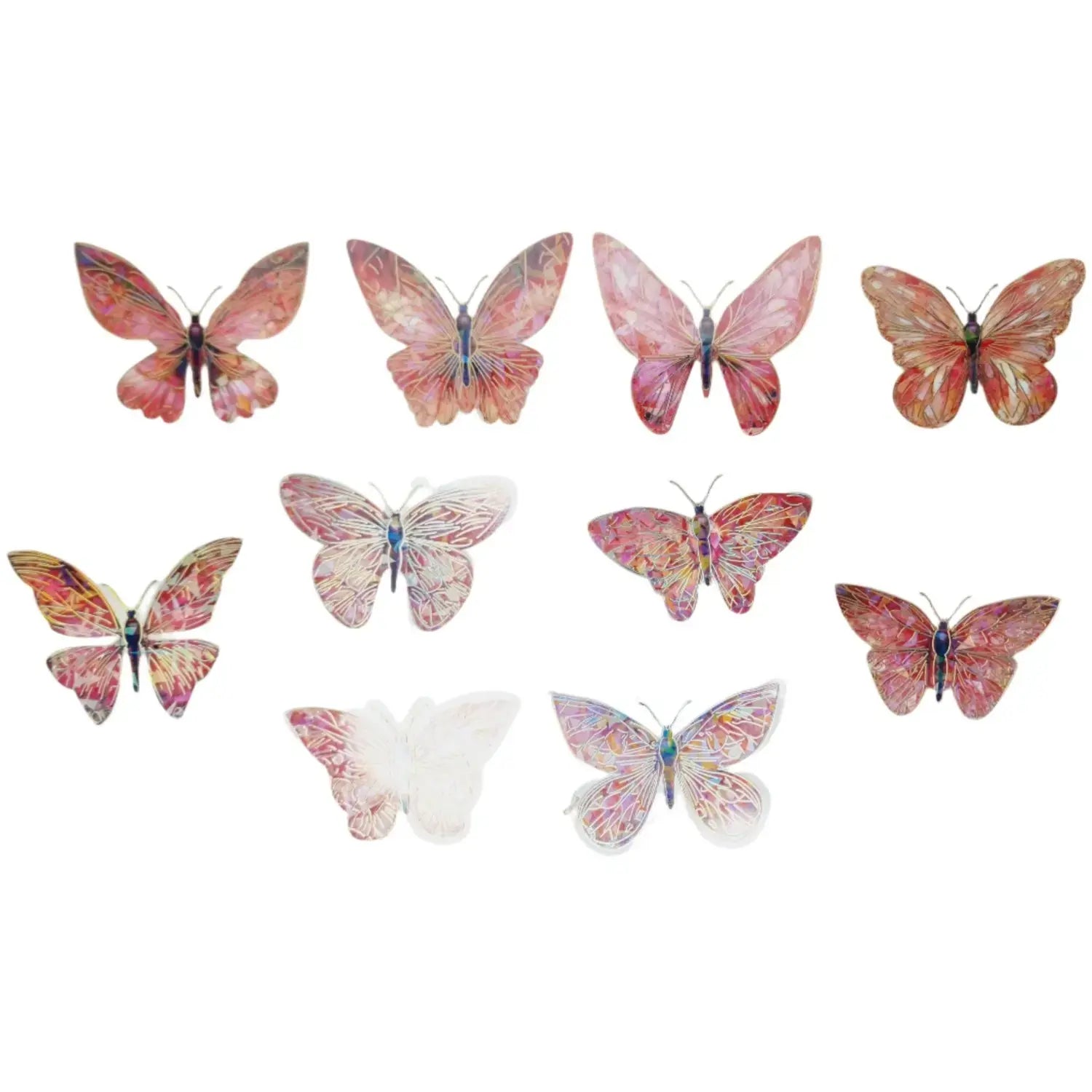 Shiny Pink Butterfly Cake Topper (10-piece packet)  TPR124