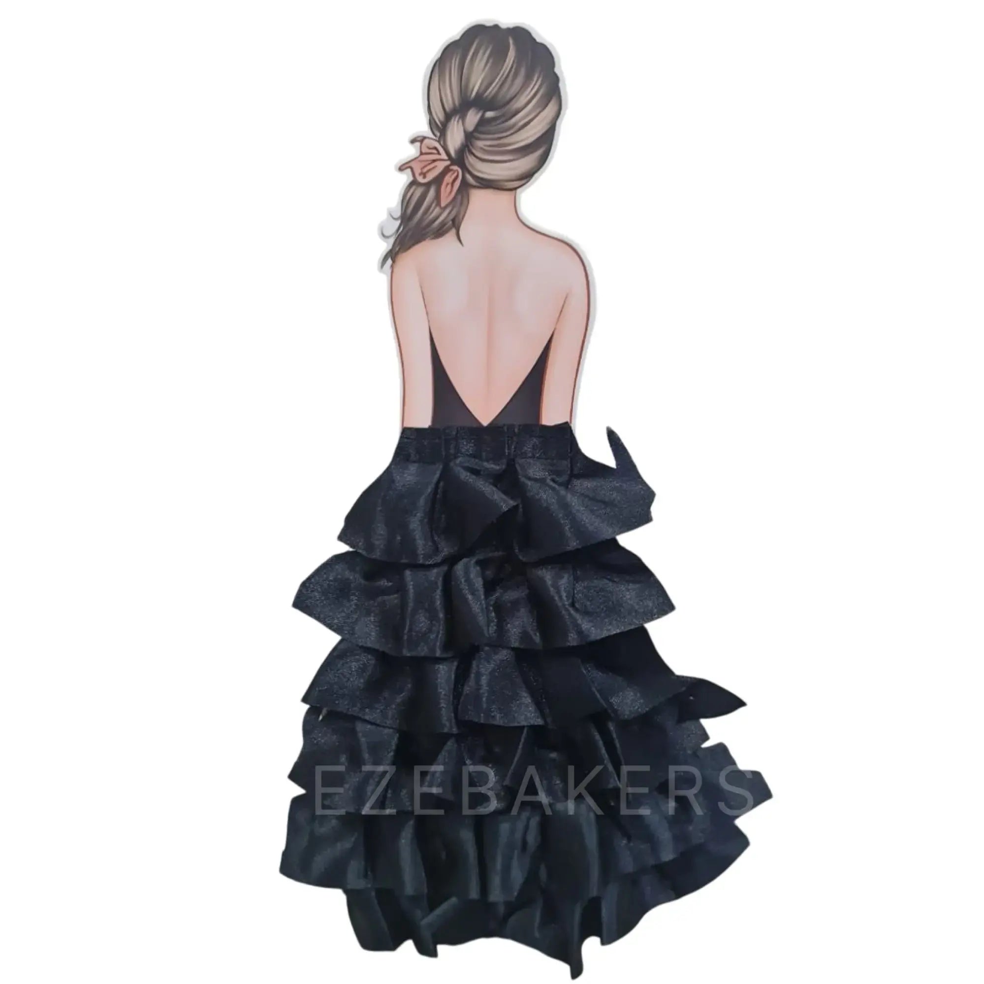 Lady with Gown Cake Topper – Elegant Figurine for Themed Cakes | TPR130