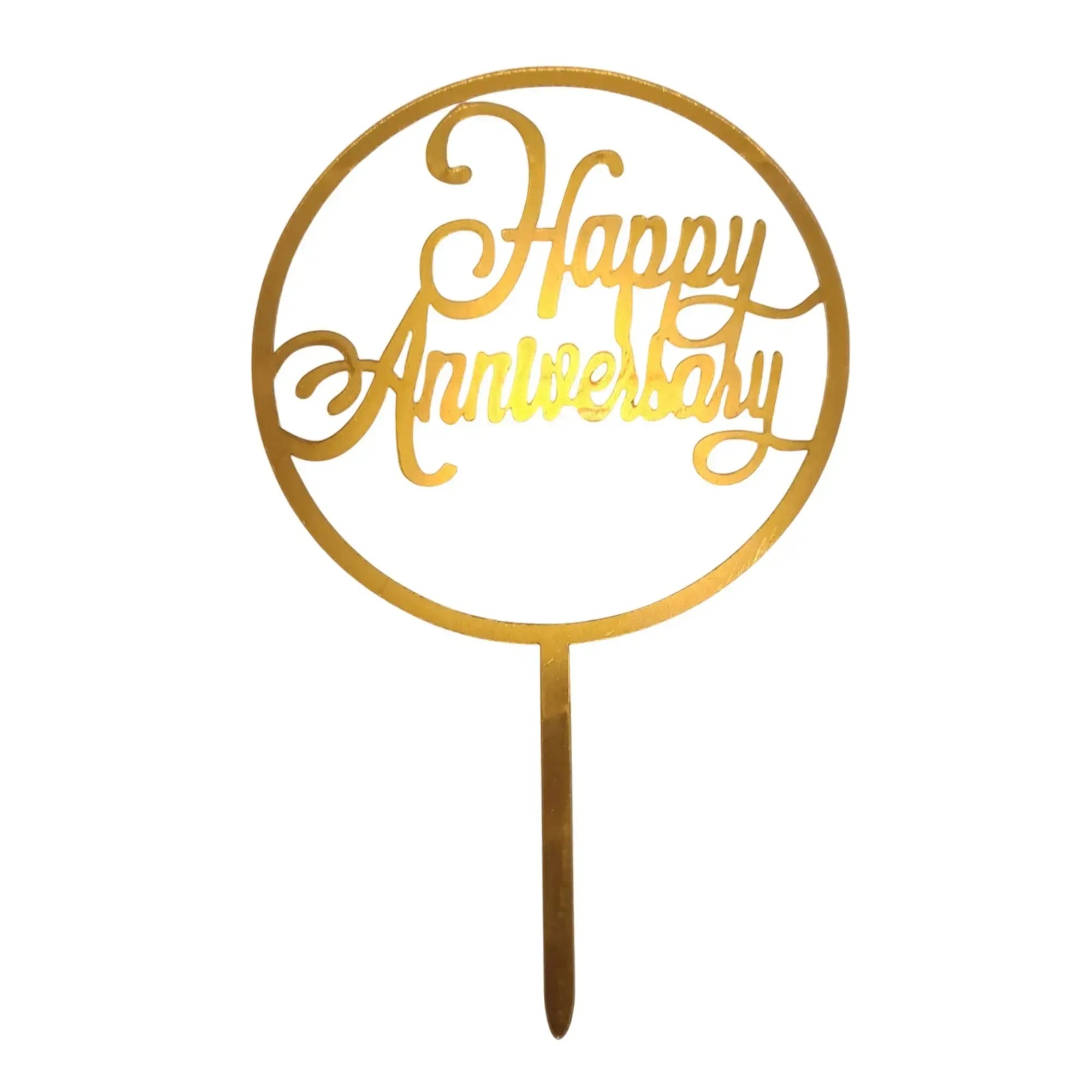 Golden Acrylic Happy Birthday Cake Topper (Design 17) TPR118