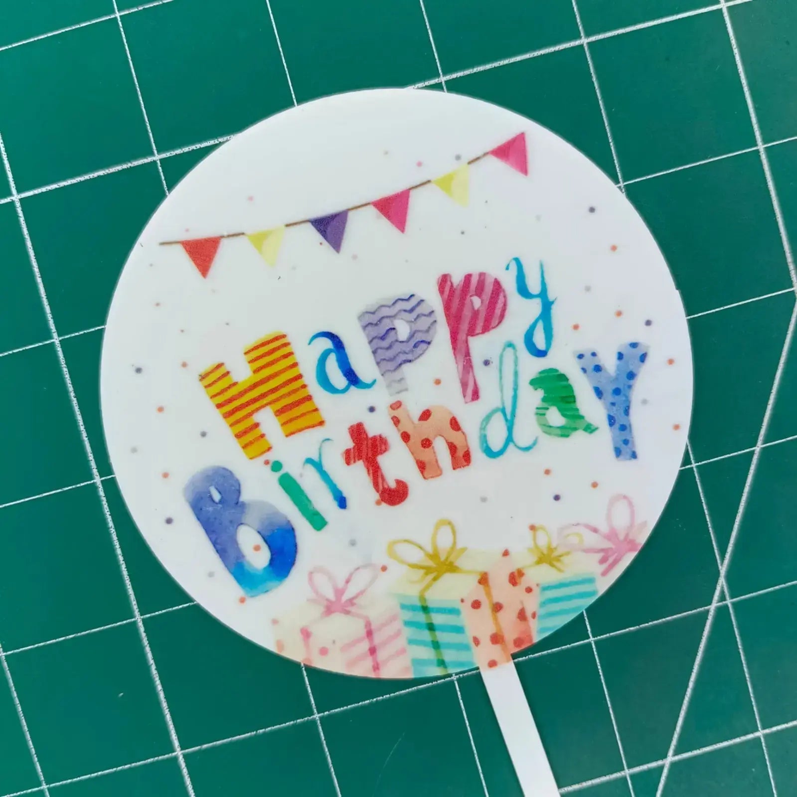 Round Acrylic Happy Birthday  TPR221