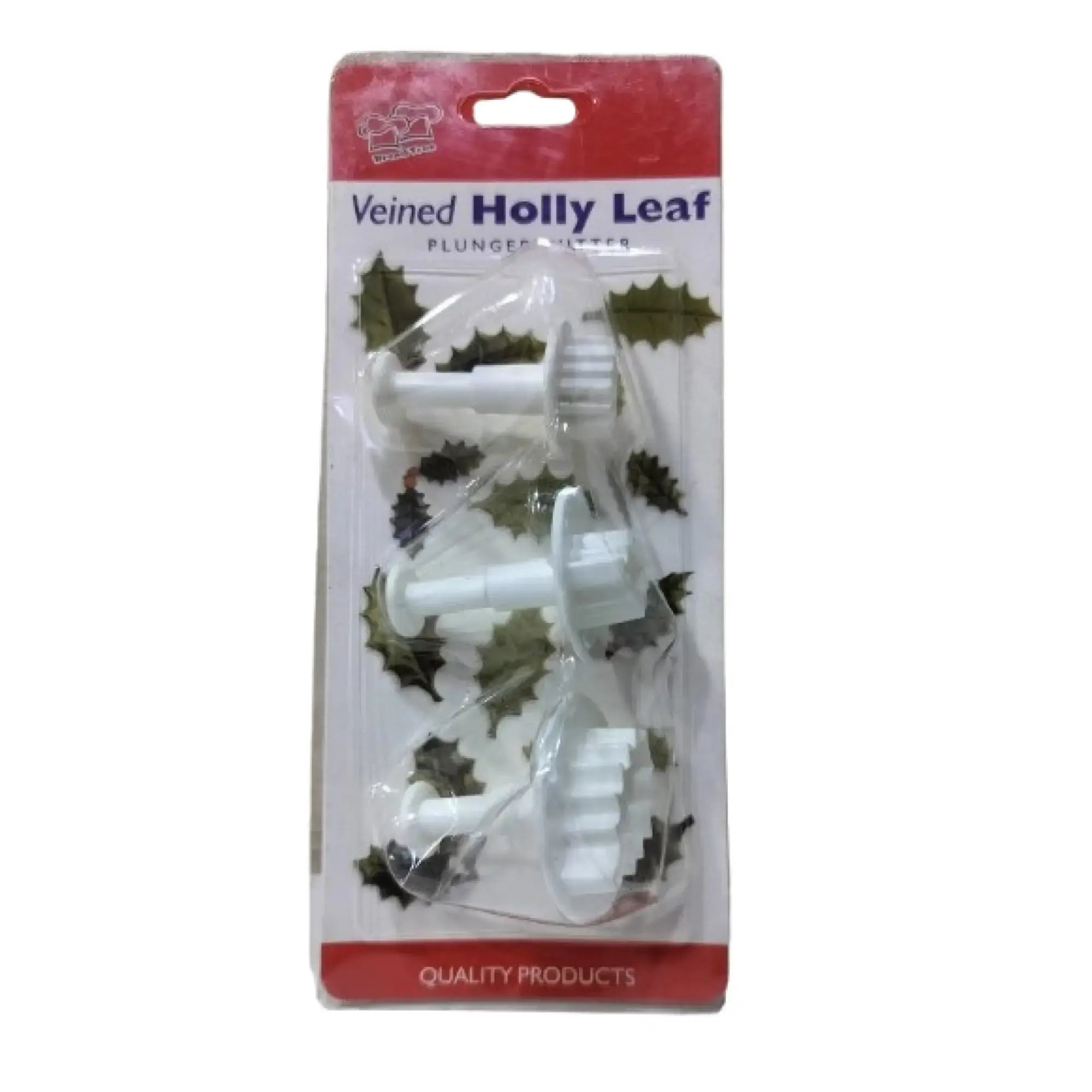 3 in 1 Holly Leaf Plunger Cutter Set – Fondant & Gum Paste Cutters for Cake Decoration  CT166