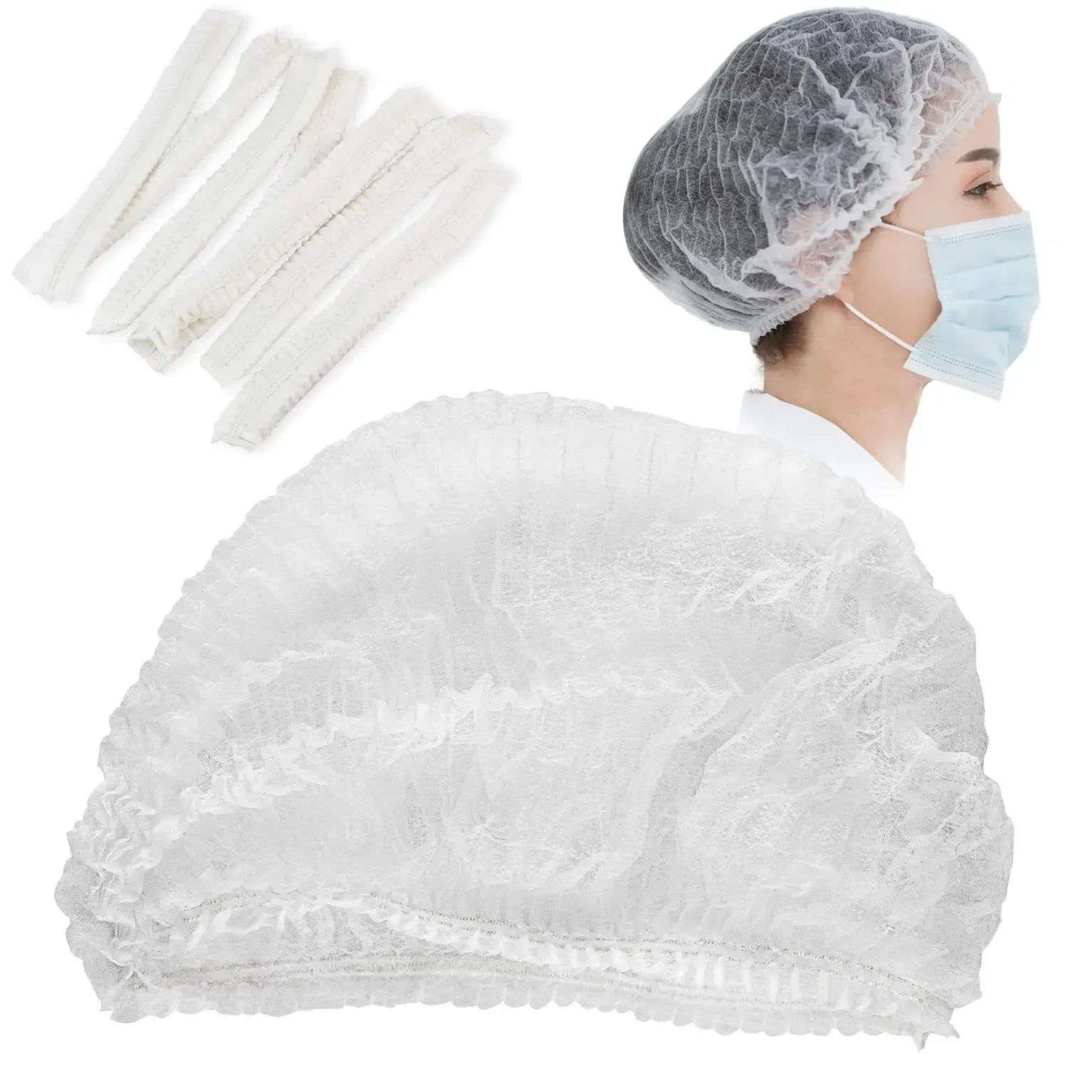 White Hairnet for Cooking and Baking (80-Piece Packet) BT216