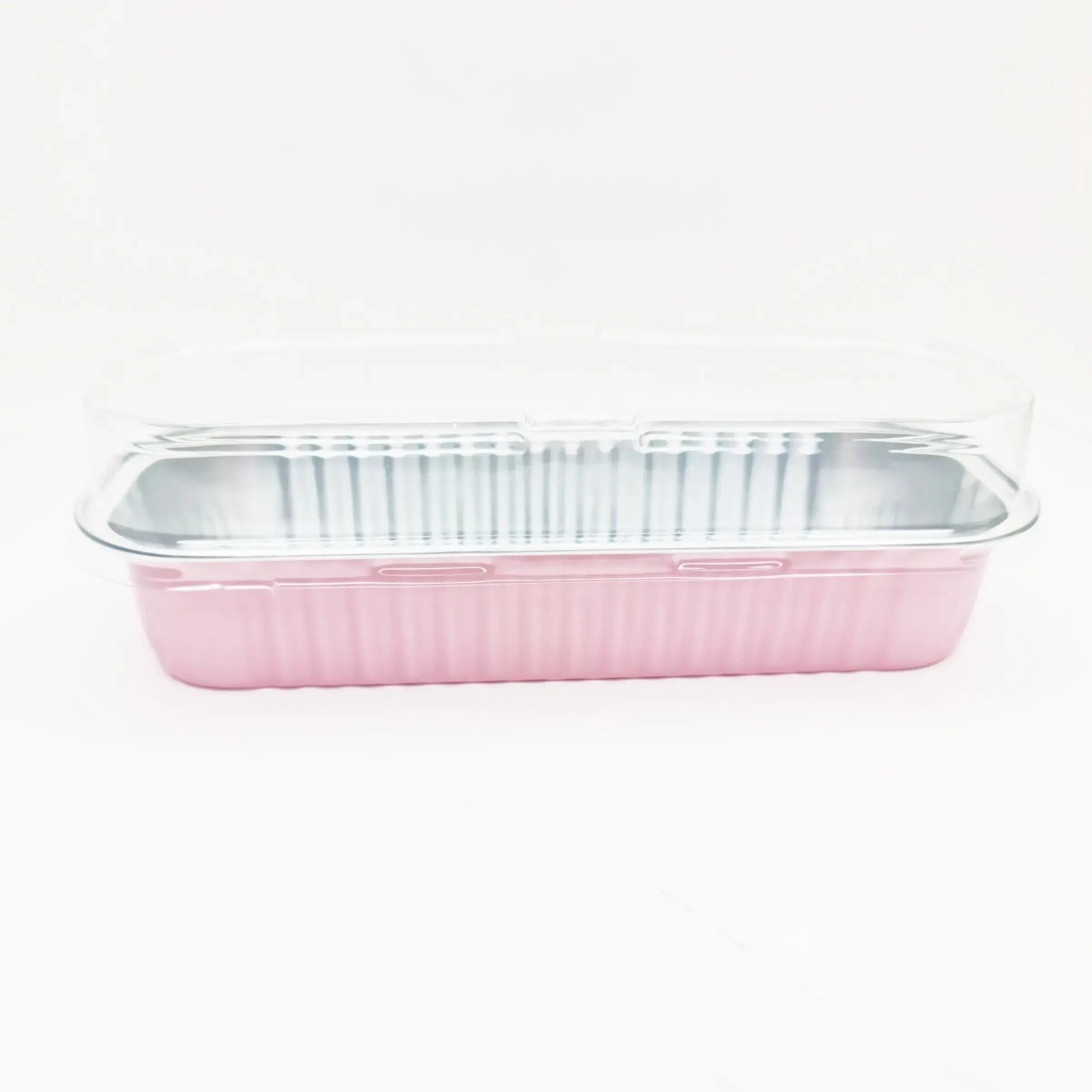 Multicolour 200ml Rectangular Foil Container With Lid 10 Pieces Pack – Bake N Serve Cups CL087