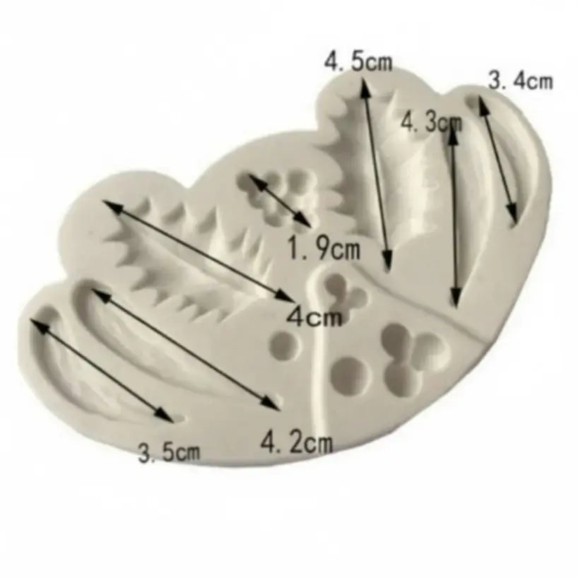 Holly Berry, Pine, & Feather/Leaf Silicone Mold – Cake Decorating & Crafts | FM152