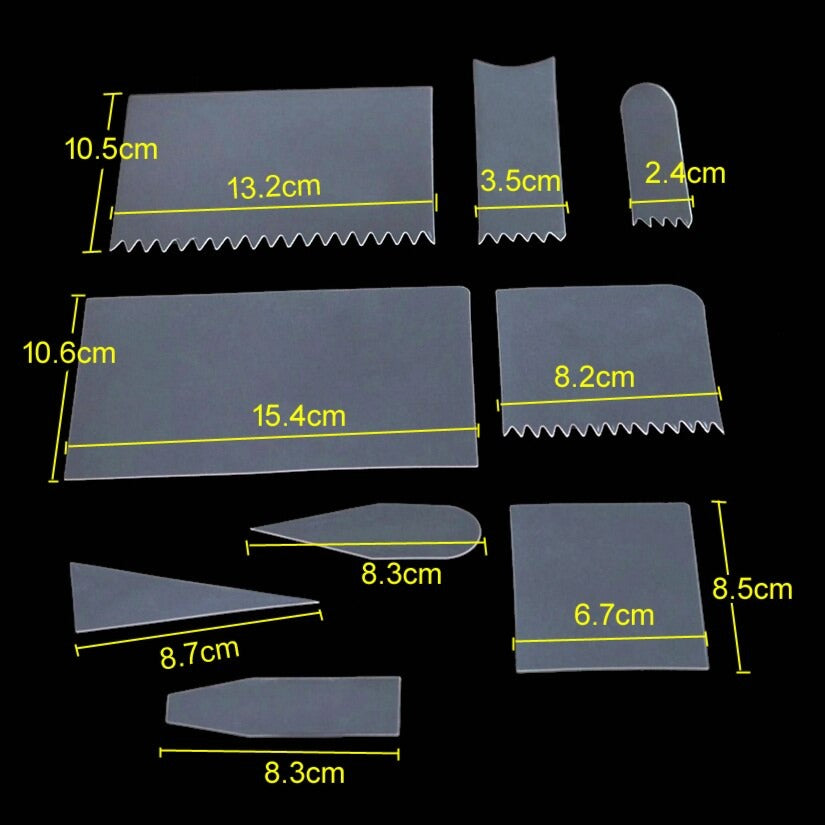 Flexible Scraper transparent 9 Piece set BT138