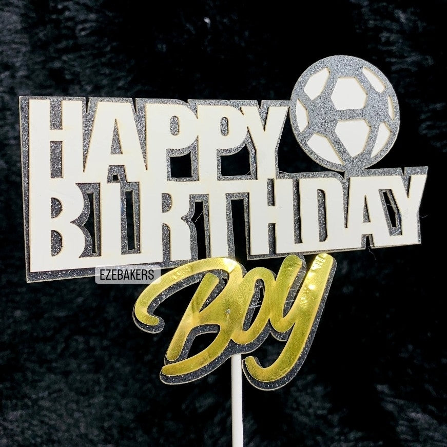 Happy Birthday Football Ed Boy Cake Topper TPR089