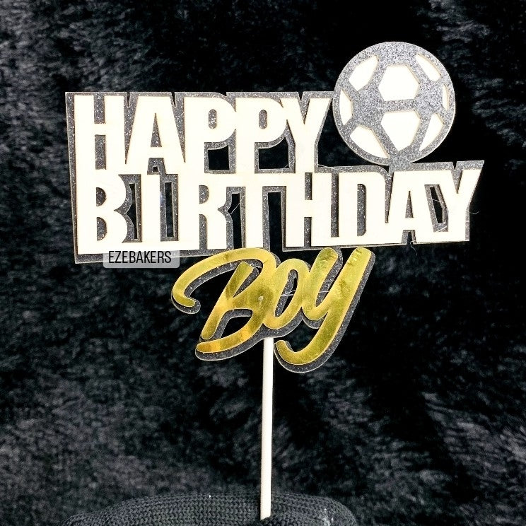Happy Birthday Football Ed Boy Cake Topper TPR089