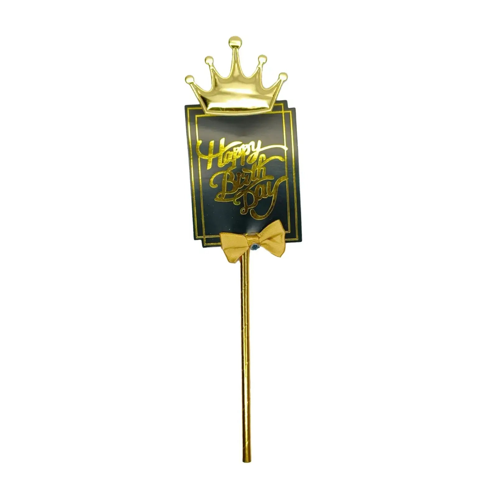 Crown black Happy Birthday Cake Toppers (moq - 10 Pieces) TPR201