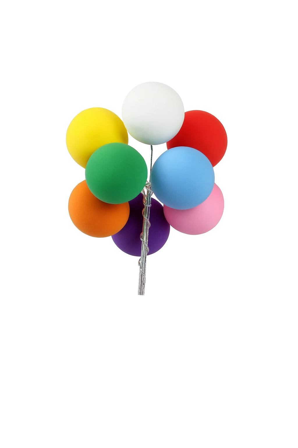 Colorful balloon cake toppers model on a white background