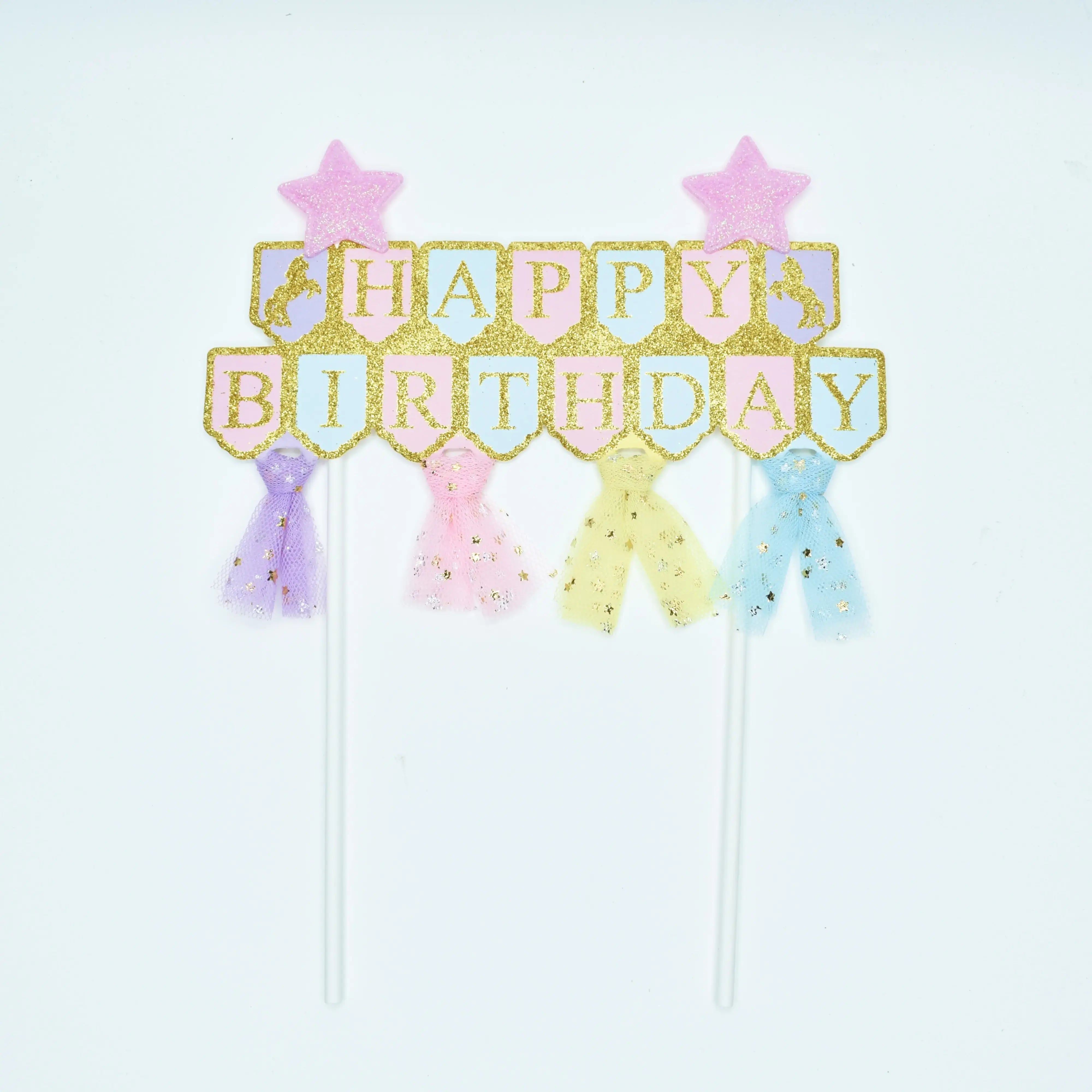 Happy Birthday Flag Cake Topper  TPR162