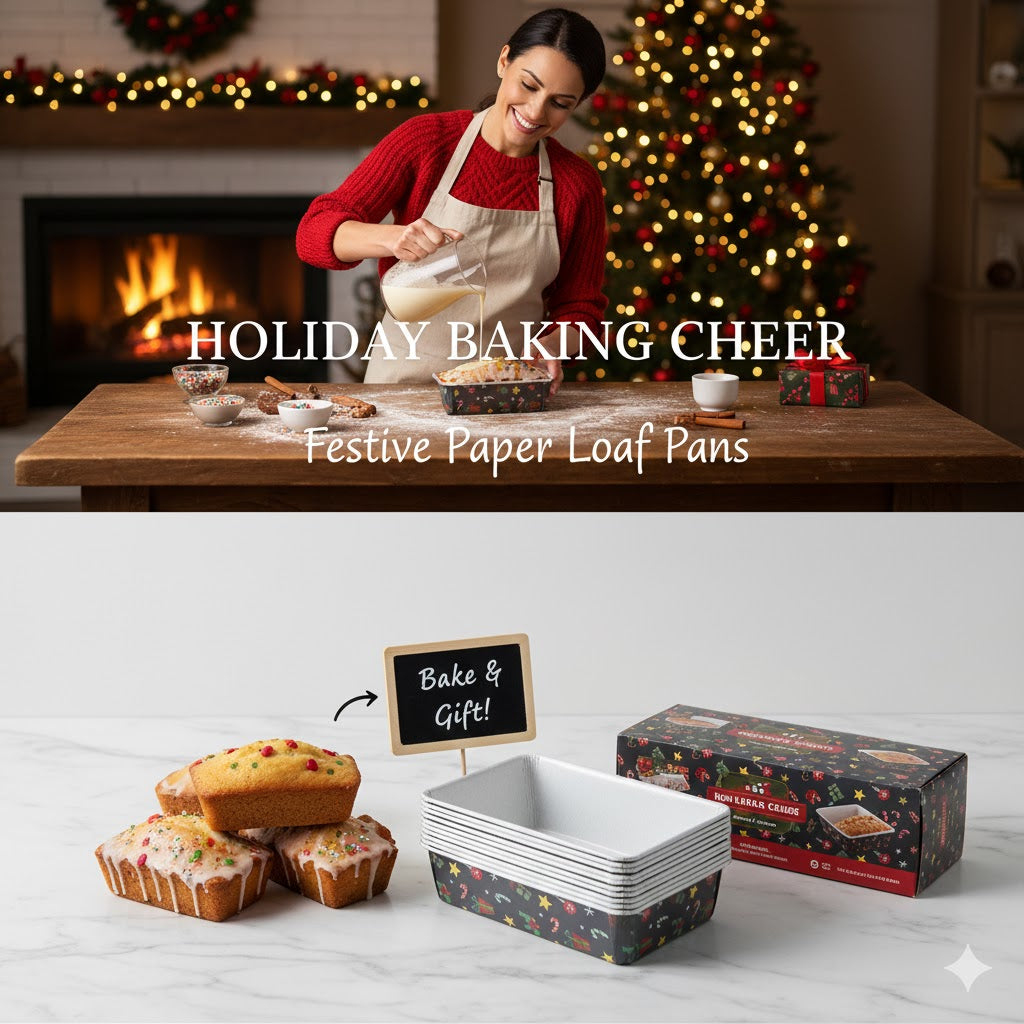 EZ001 Rectangular Christmas Mould / Paper Loaf Pan (10 Piece Packet)