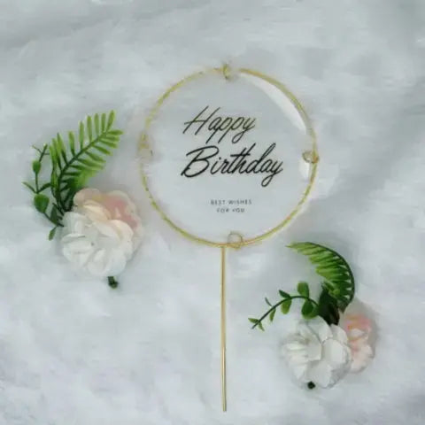 Round Happy Birthday Cake Topper  TPR072