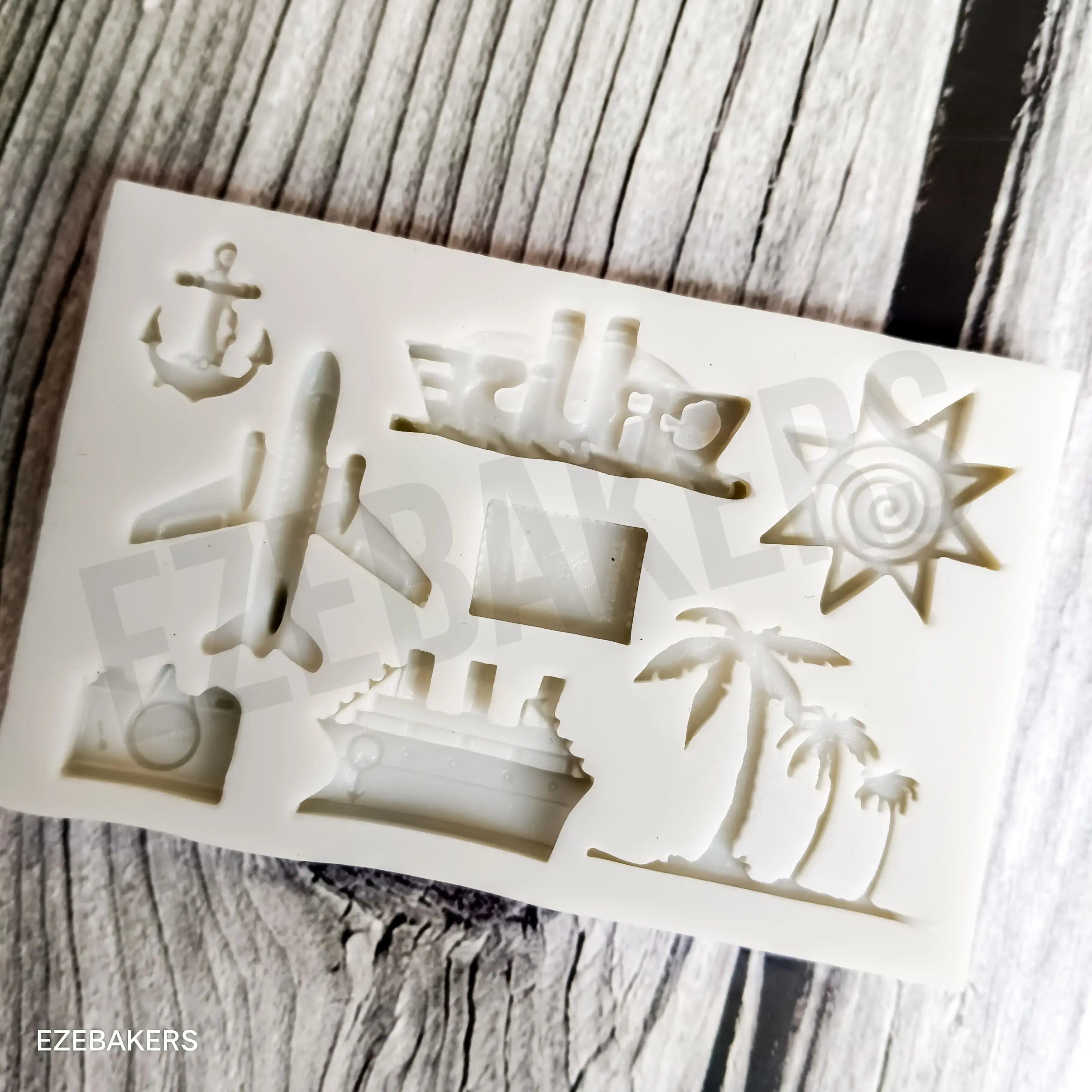 Summer Seaside Vacation fondant Silicone Mould FM122