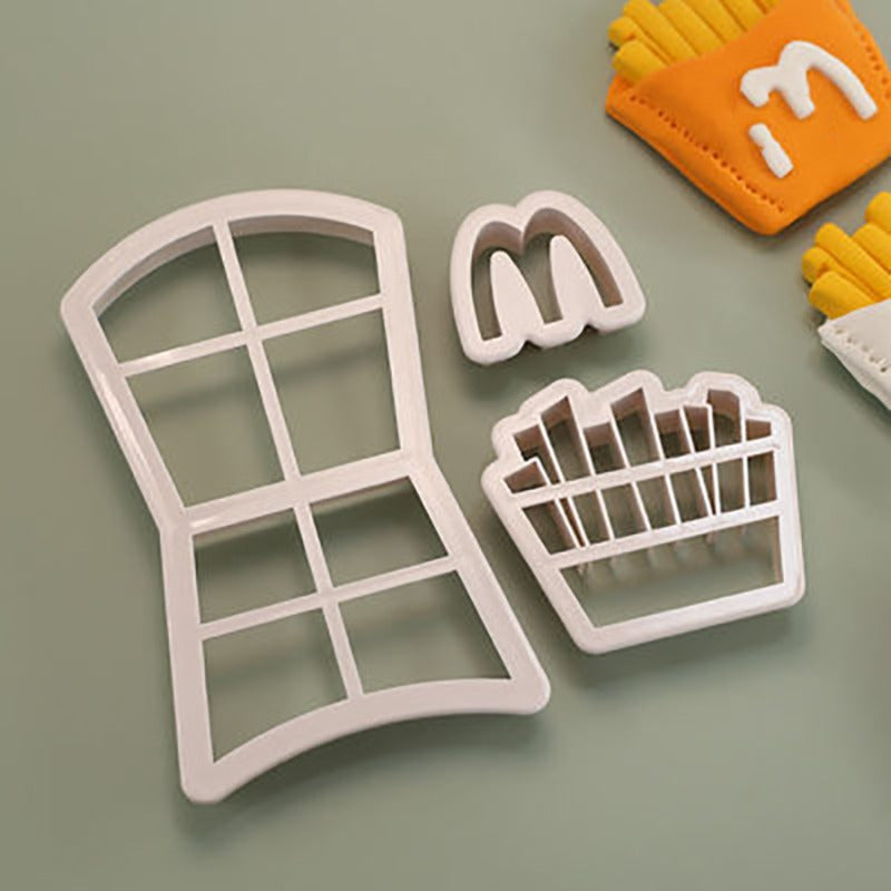 Mc D Fries Logo Fondant Mold 3Pcs Cutter (Mc Donald)  CT090