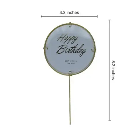 Round Happy Birthday Cake Topper  TPR072