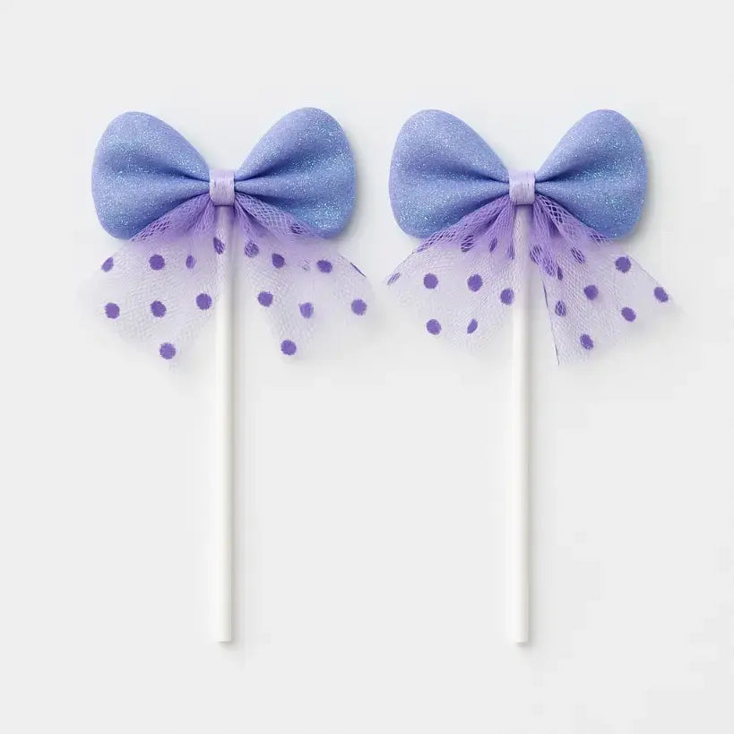 2 Piece Light Blue Ribbon Cake Topper  TPR092