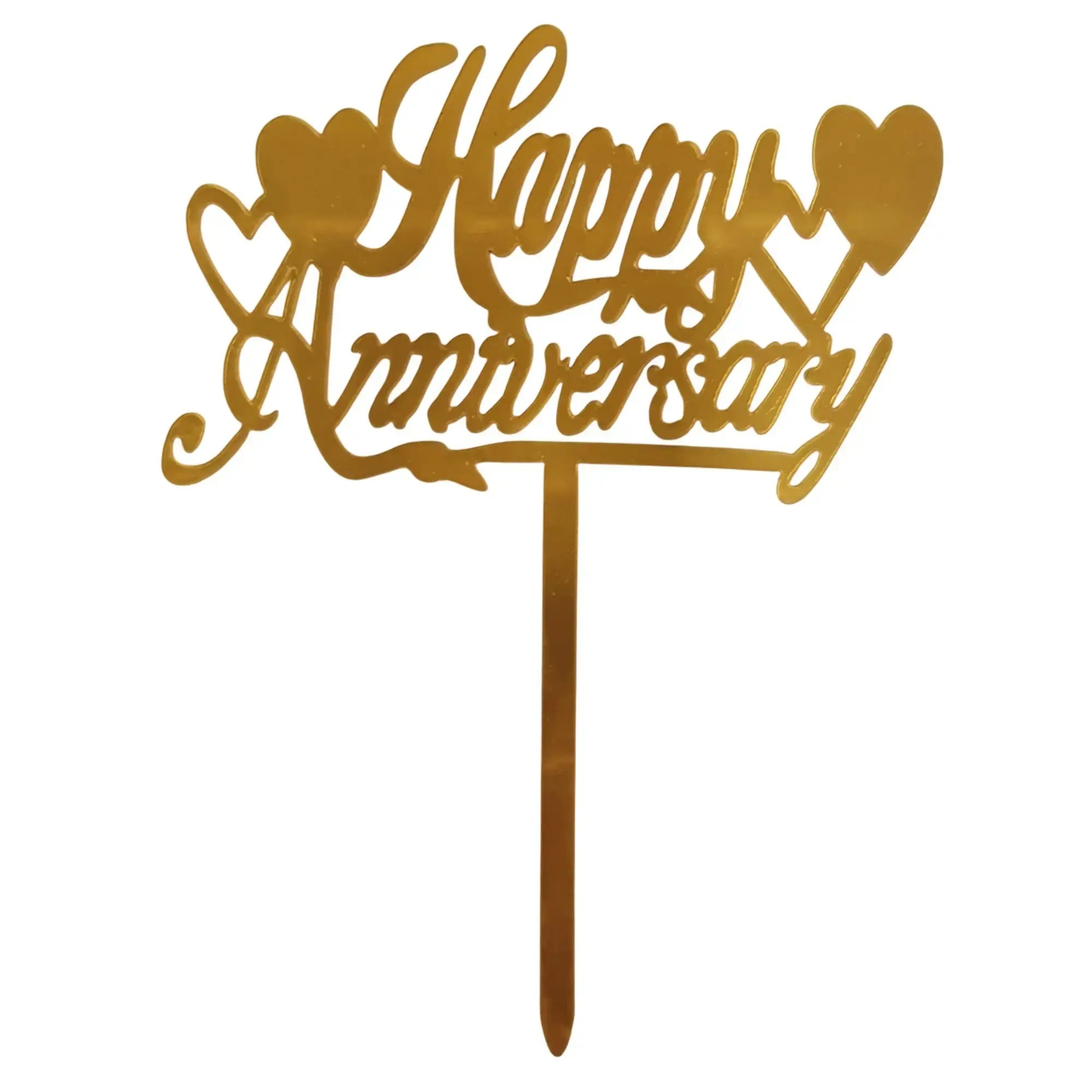 Golden Acrylic Happy Birthday Cake Topper (Design 17) TPR118