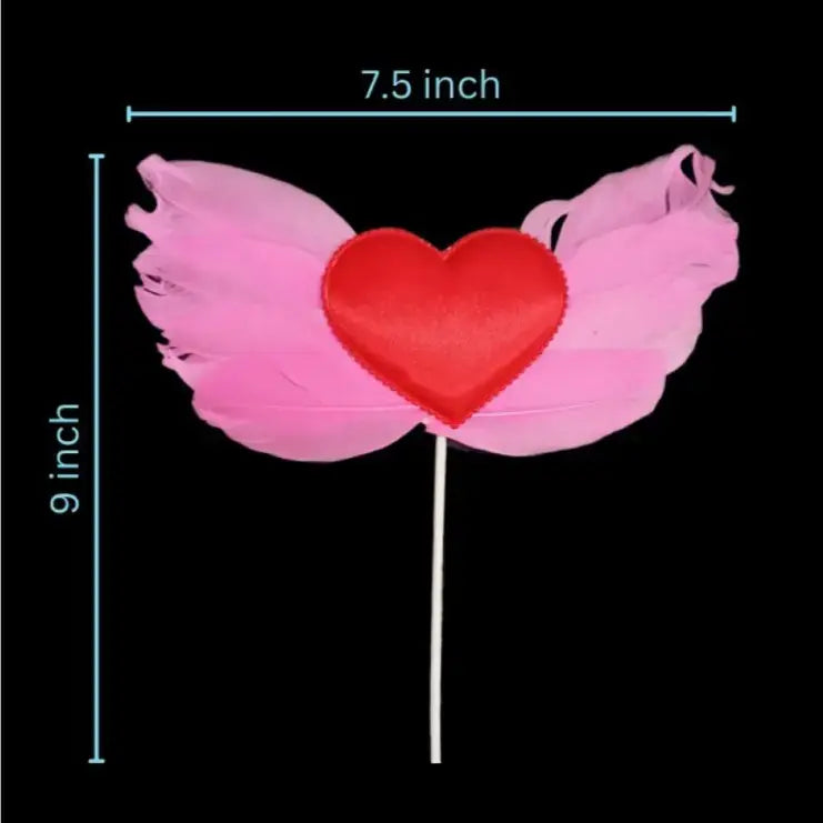 Heart With Wings Cake Topper Pink TPR213
