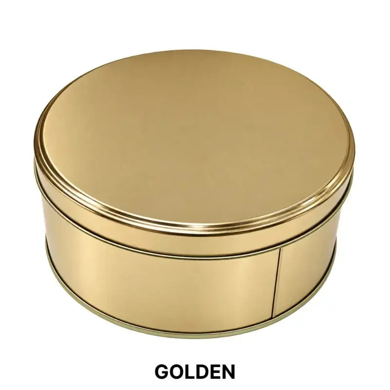 CL082 Shiny Round Metal Gift Tin Box with Lid – 4 PCS Pack for Cookies, Chocolates, Dry Fruits, Hampers